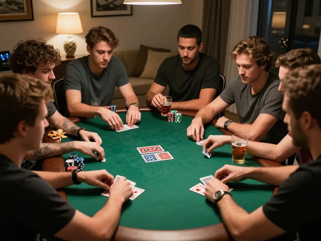 Engaged players strategizing in an exciting game online poker session.