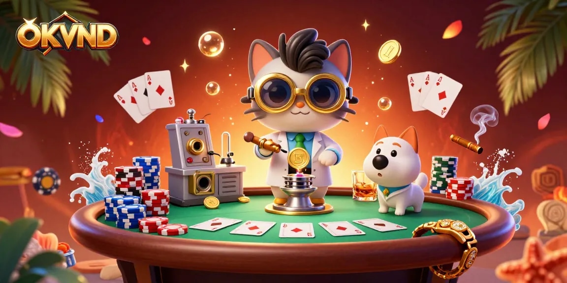 Engage with exciting OKVND gambling adventures while immersing in an ultra-detailed casino scene.
