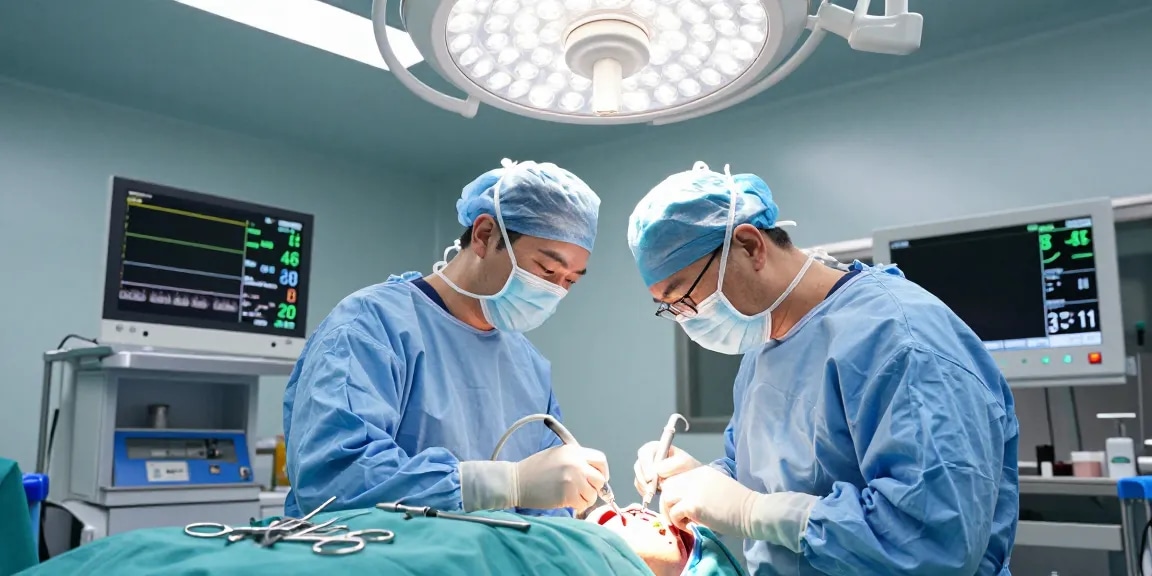 Cranial Neurosurgery procedure showcasing a skilled surgeon and focused team in an operating room.
