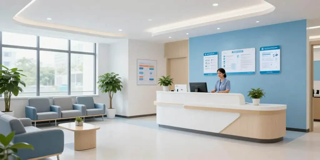 Een modern gezondheidscentrum waar Ozempic Kopen mogelijk is, met professionele zorg en patiëntenservice.