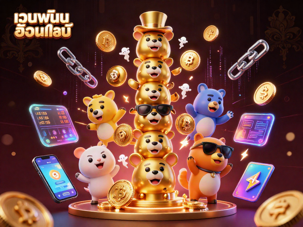 เล่นพนันออนไลน์สนุกสนานกับการ์ตูน 3D และเหรียญคริปโตที่สดใส