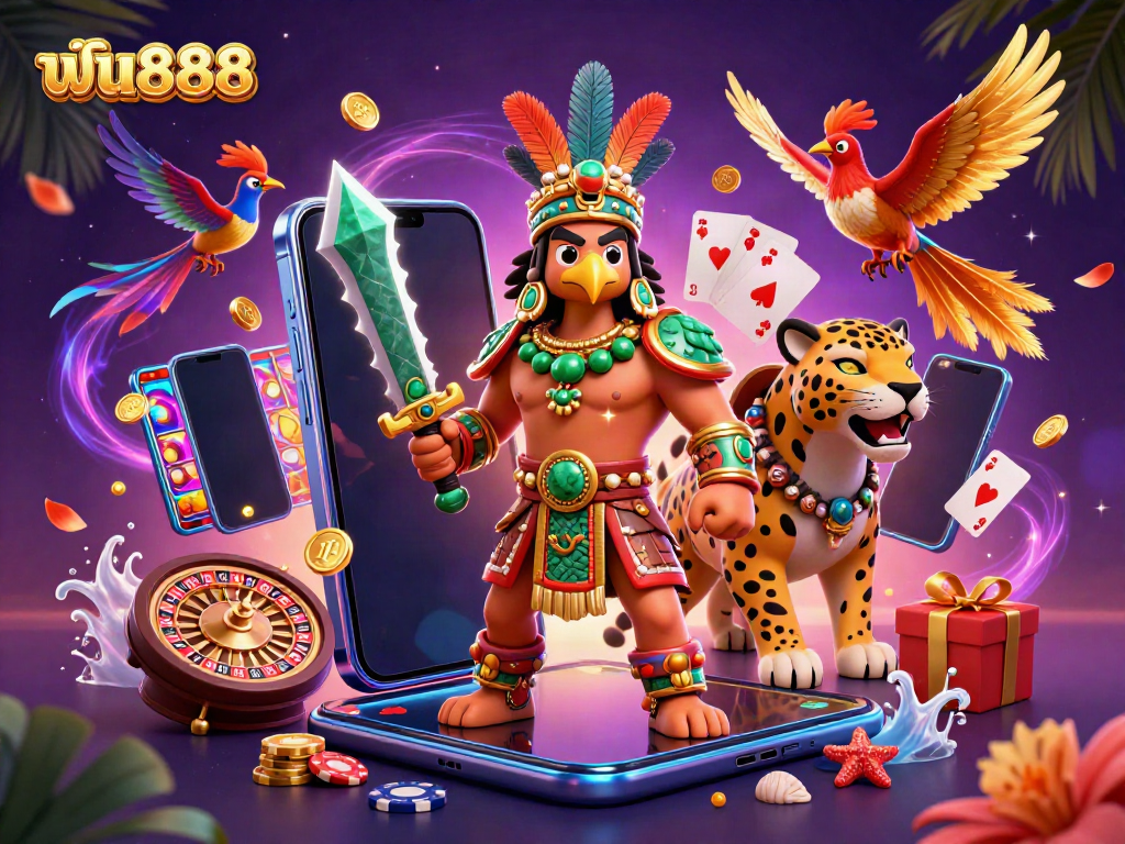 Join the action at ฟัน888 with dynamic slot games and vibrant casino elements.