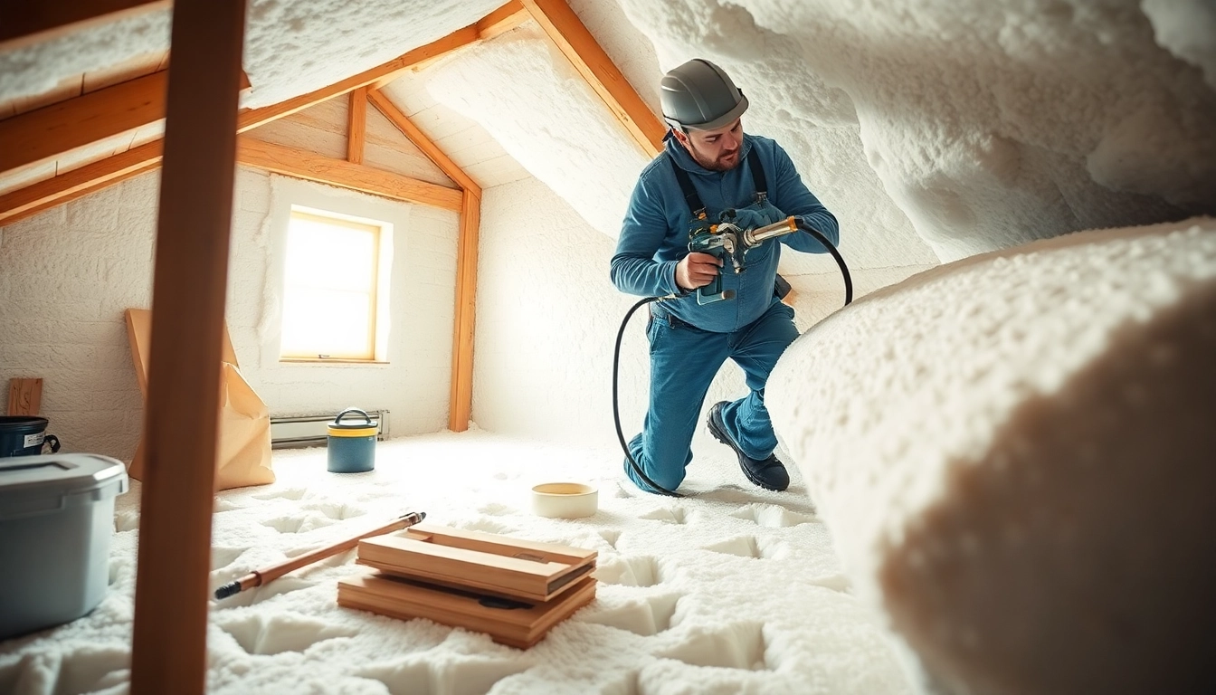 Get expert spray foam insulation advice while a contractor works in an attic.