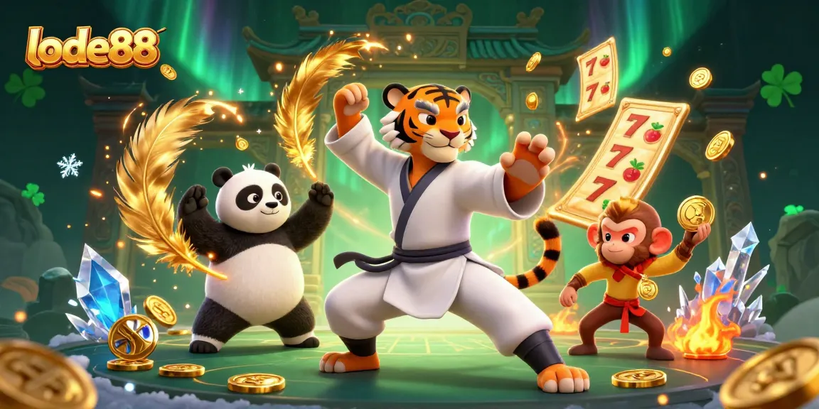 Play exciting games at lode88 with vibrant characters, gold coins, and thrilling slot elements.