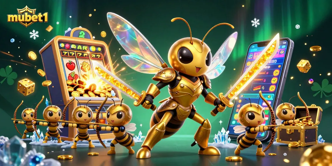 Win big at mubet1 with a dynamic casino scene featuring stunning 3D elements and vibrant characters.