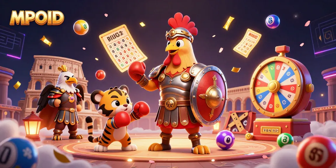 Engage in exciting MPOID lottery games with vibrant 3D characters and dynamic elements.