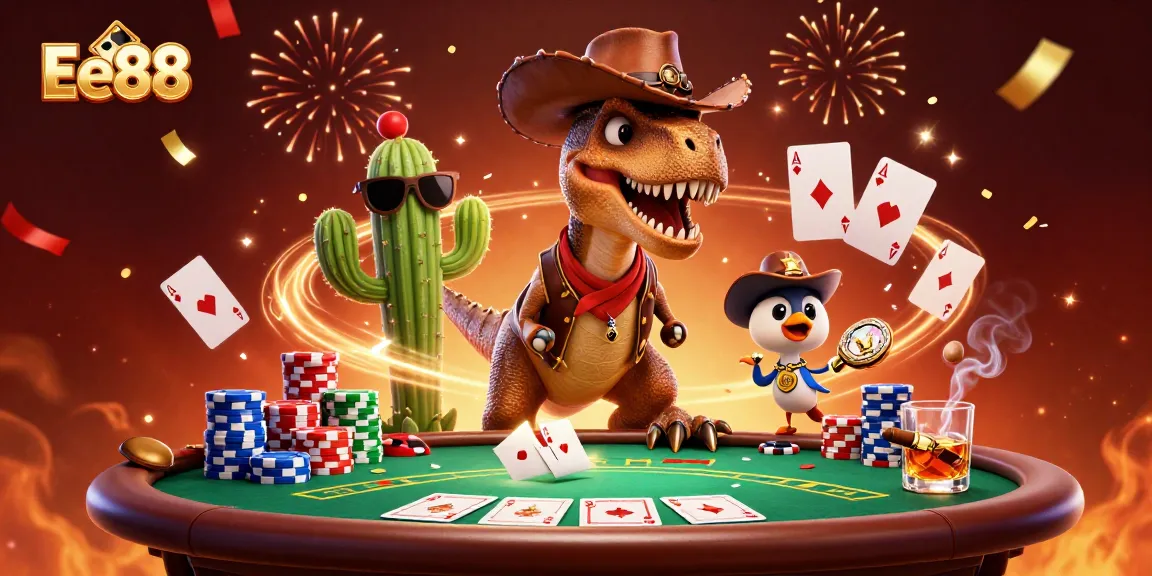 Engage with Ee88 in a vibrant casino scene featuring dynamic characters and rich gaming elements.