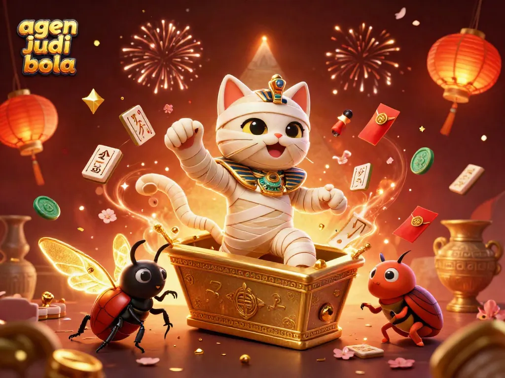Experience the thrill of agen judi bola with a vibrant 3D casino scene featuring unique characters and elements.