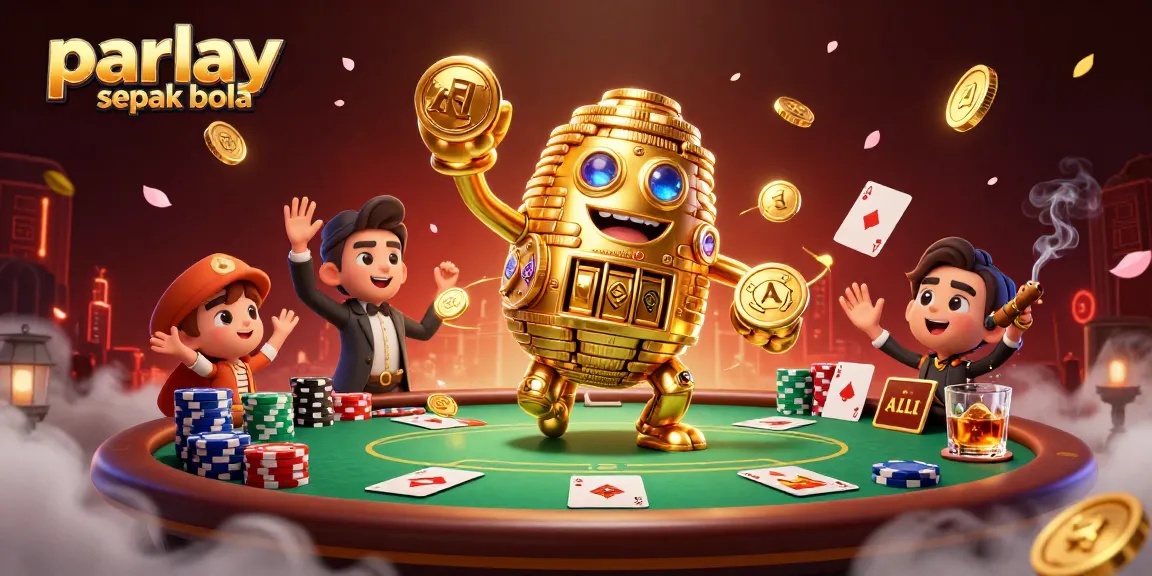 Bet and win big with parlay sepak bola strategies depicted in a dynamic casino scene.