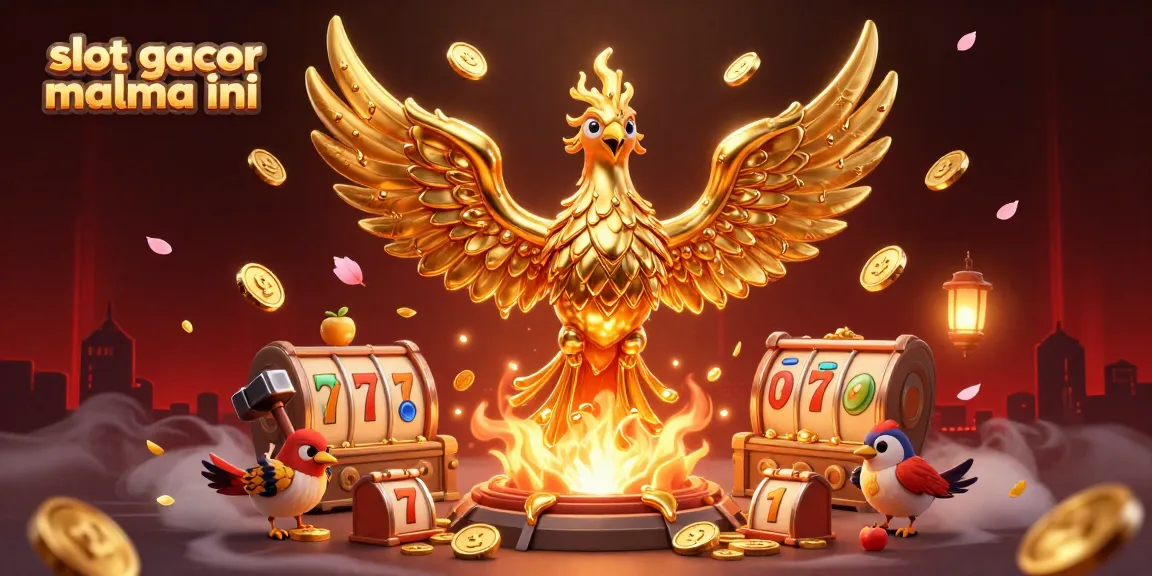 Engage in the excitement of slot gacor malma ini with a stunning illustration of molten phoenix and casino elements.