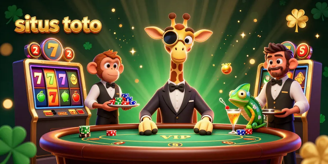 Experience the thrill of situs toto slots with a vibrant casino scene featuring unique characters.