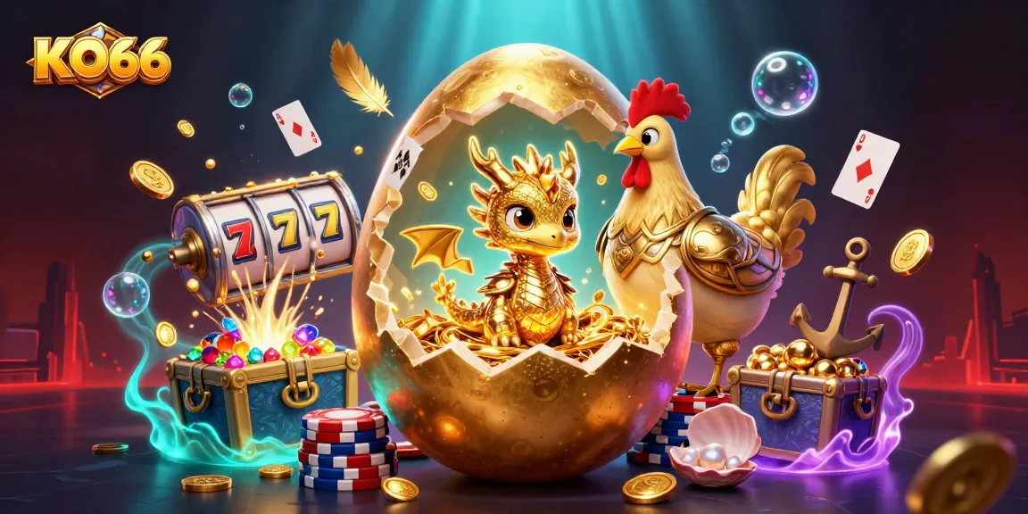 KO66 reveals golden dragon protecting poker chips in a vibrant casino scene.