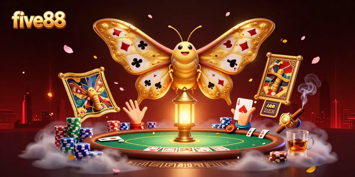 Experience the exciting gaming atmosphere at five88 with stunning 3D illustrations of vibrant casino action.