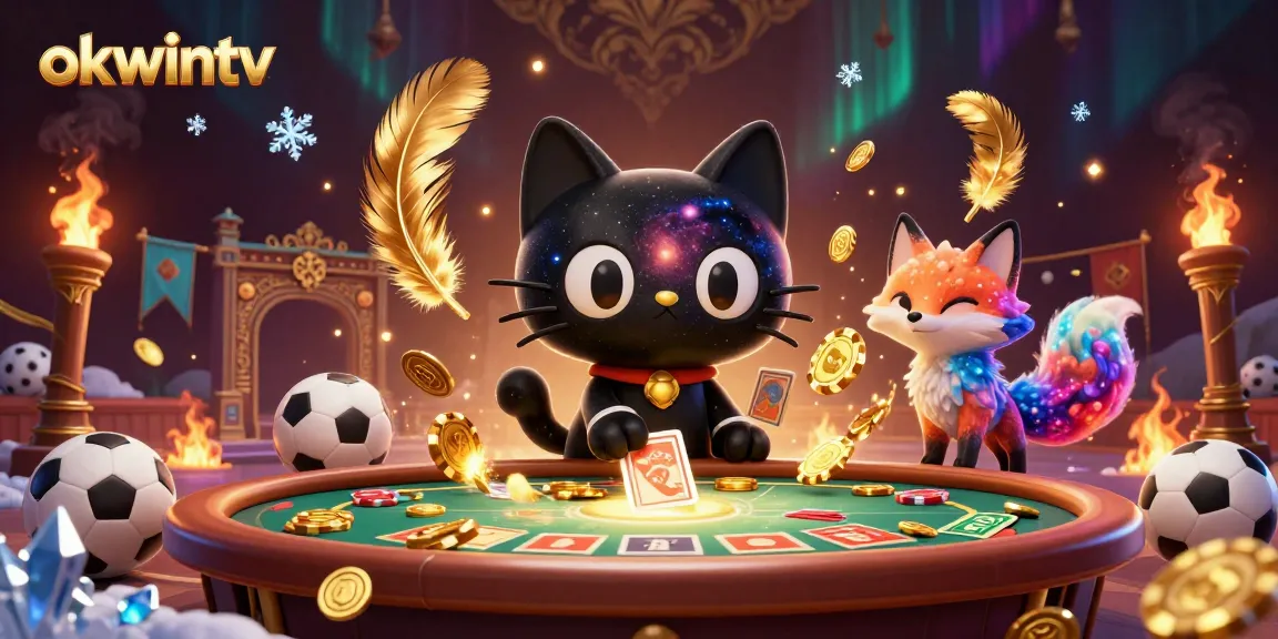 Betting live with okwintv at a vibrant cosmic casino featuring colorful characters and sports elements.