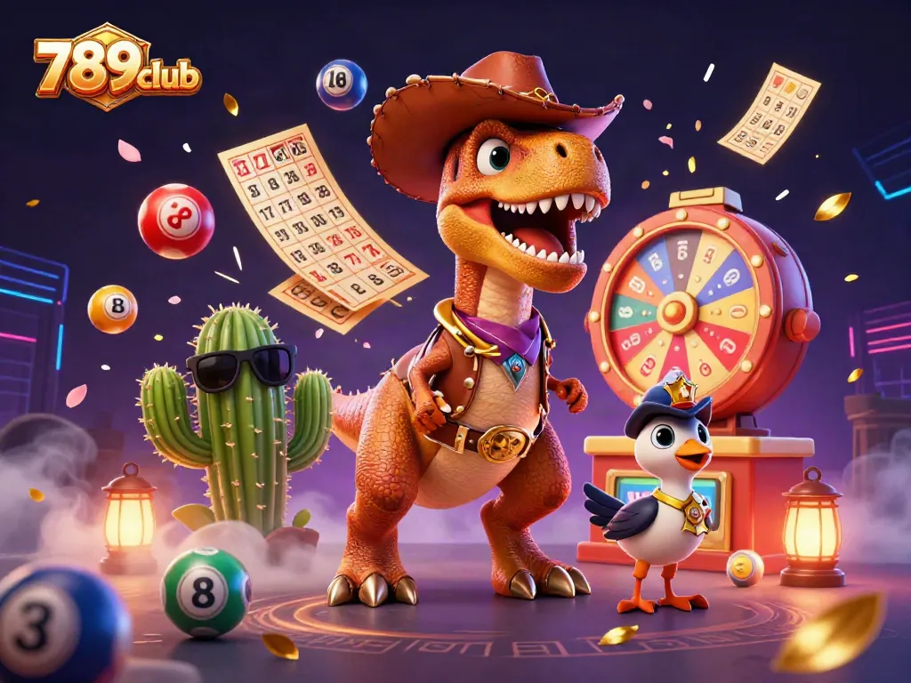 Play exciting games at 789club with a vibrant, animated casino scene featuring colorful elements.