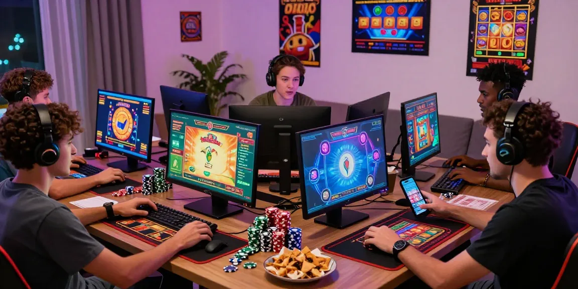 Engaging online gaming experience at https://five88bet.org/ with friends playing casino games together.