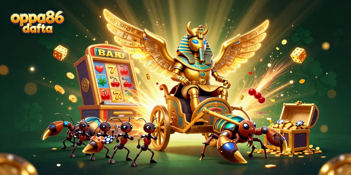 Engage in thrilling action with oppa86 dafta as the golden scarab leads a captivating casino adventure.