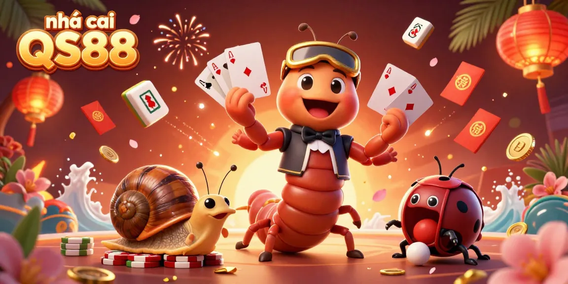 Experience the excitement of nhà cái QS88 with a 3D dealer and vibrant casino elements.