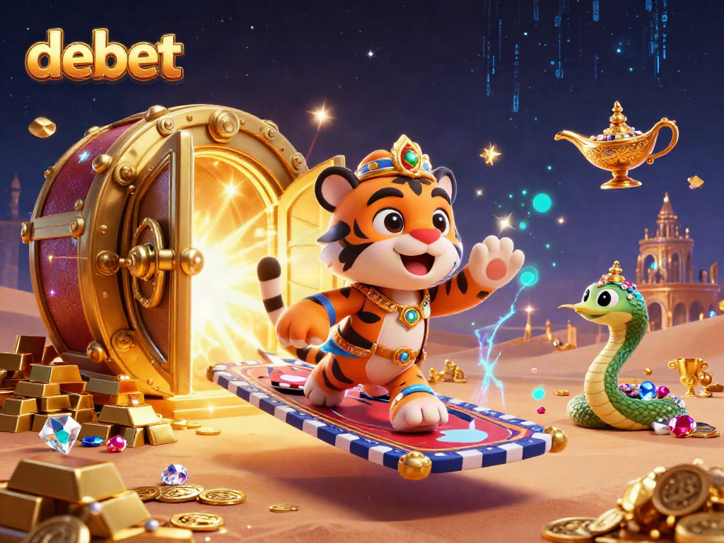 Experience the immersive gaming world of debet with a magical tiger sultan and treasures galore!