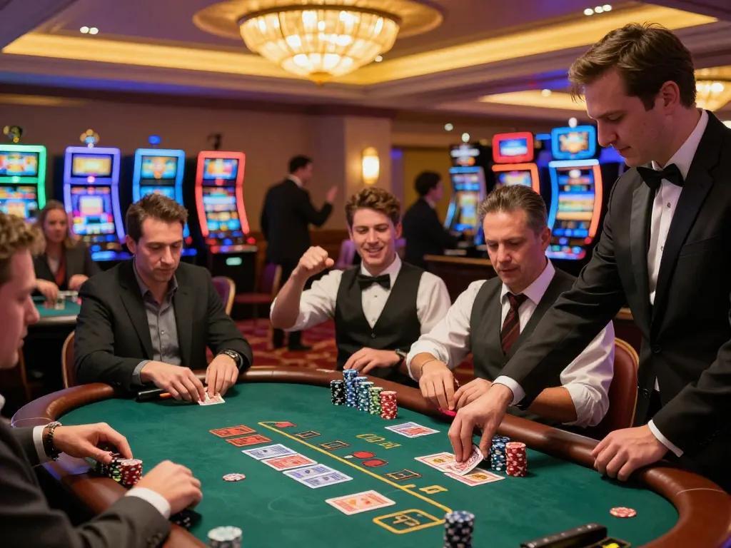 Engage in thrilling blackjack at sunwin casino with players and dealers immersed in the game