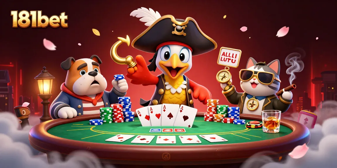 Engage with 181bet's exciting poker scene, featuring vibrant characters and dynamic game elements.