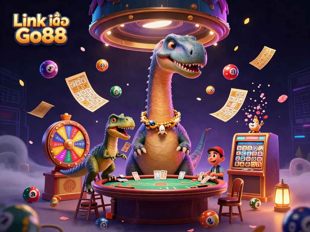 Win big with Link vào Go88 in this vibrant casino scene full of exciting elements and characters!