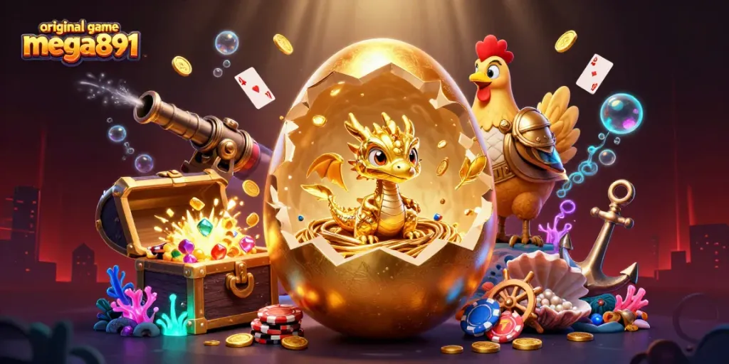 Experience the excitement of original game mega891 with vibrant 3D casino characters and dynamic elements.