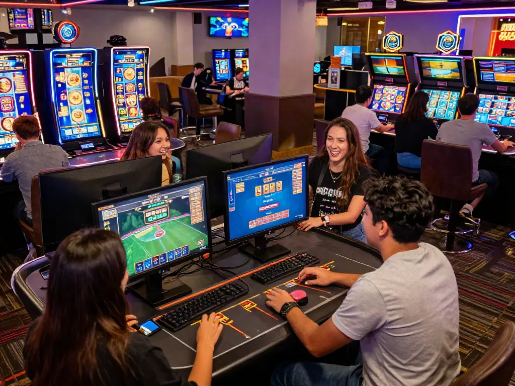 Players enjoying thrilling gaming experiences at man88 online casino.