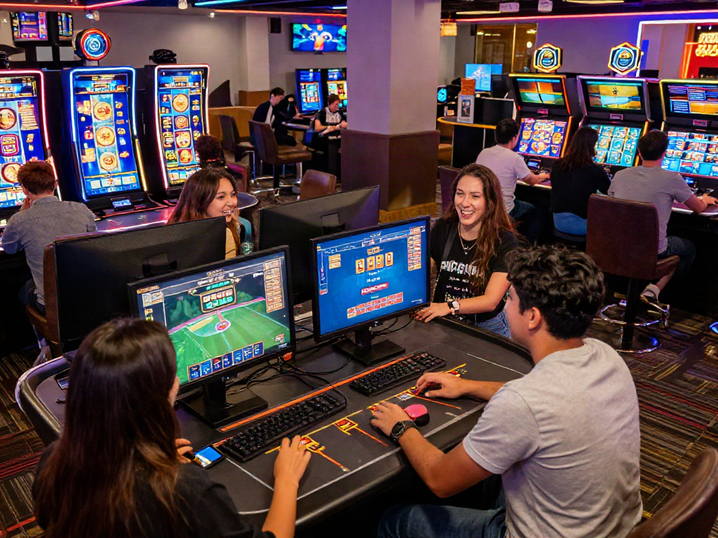 Players enjoying thrilling gaming experiences at man88 online casino.