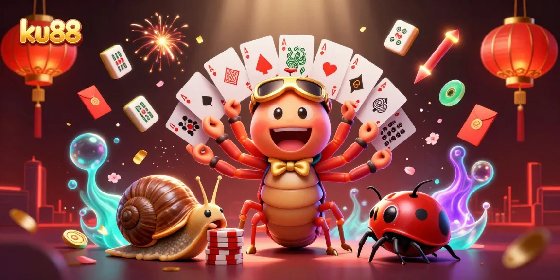 Experience thrilling gaming at ku88 with a vibrant 3D casino scene showcasing unique characters and dynamic elements.