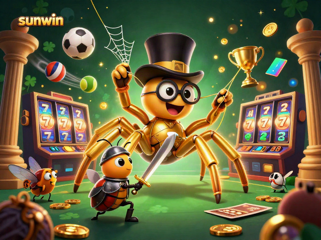 Experience thrilling moments with sunwin's vibrant gaming featuring slots, golden tarantula, and dynamic jackpot elements.