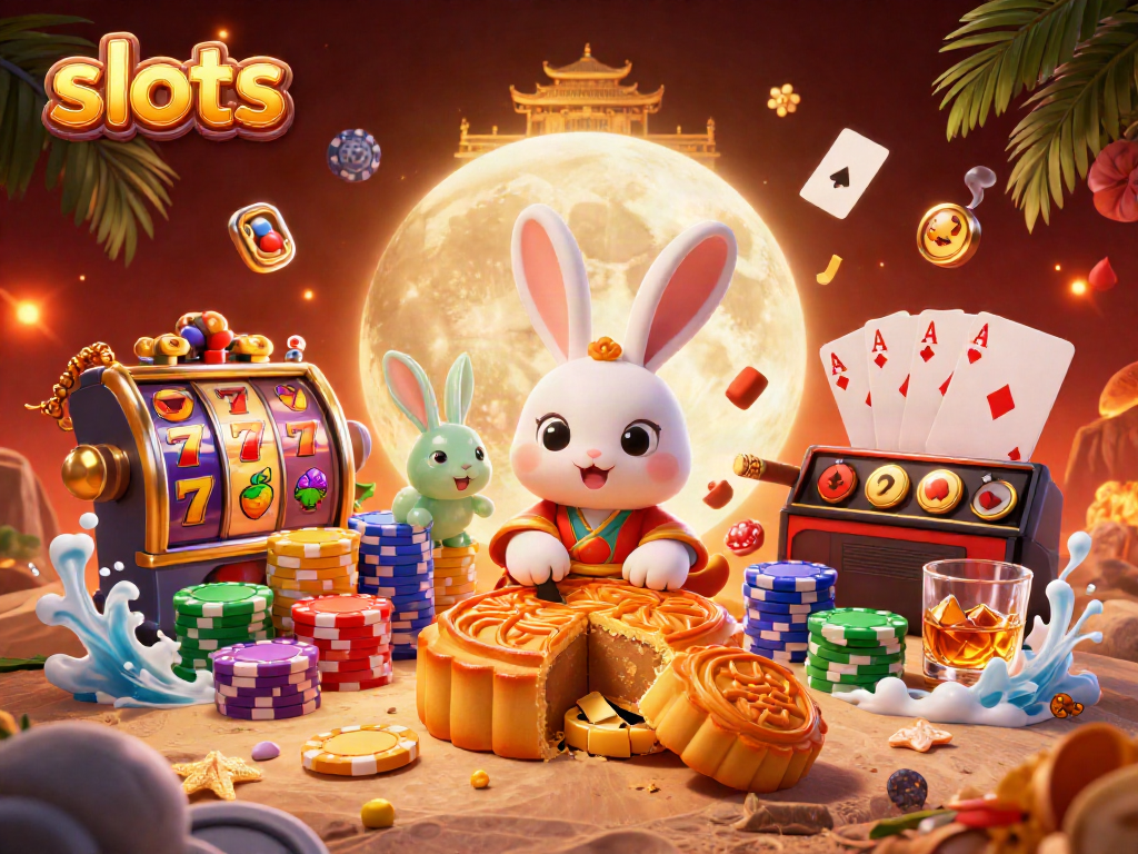 Experience thrilling slots action with a vibrant illustration featuring a fantasy moon scene with poker chips.