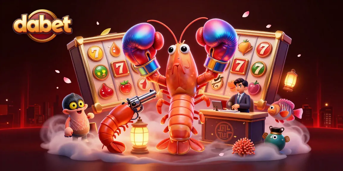 Dabet enhances online gaming with vibrant 3D characters and dynamic slot elements in an engaging scene.