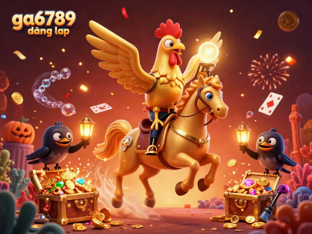 Experience the excitement of ga6789 đăng nhập with our vibrant casino-themed 3D illustration, featuring action-packed elements.