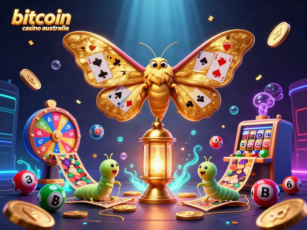 Experience the thrill of playing at a Bitcoin casino Australia with vibrant 3D casino illustration.