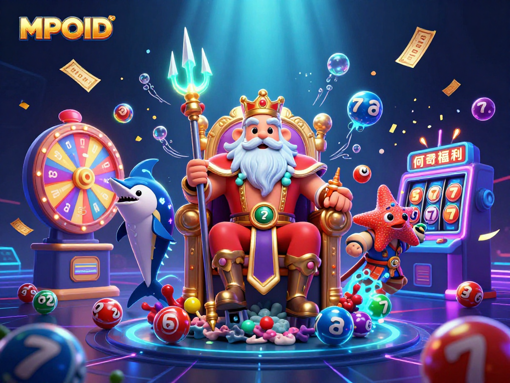 Experience MPOID's exciting features with jackpot slots surrounded by colorful game elements.