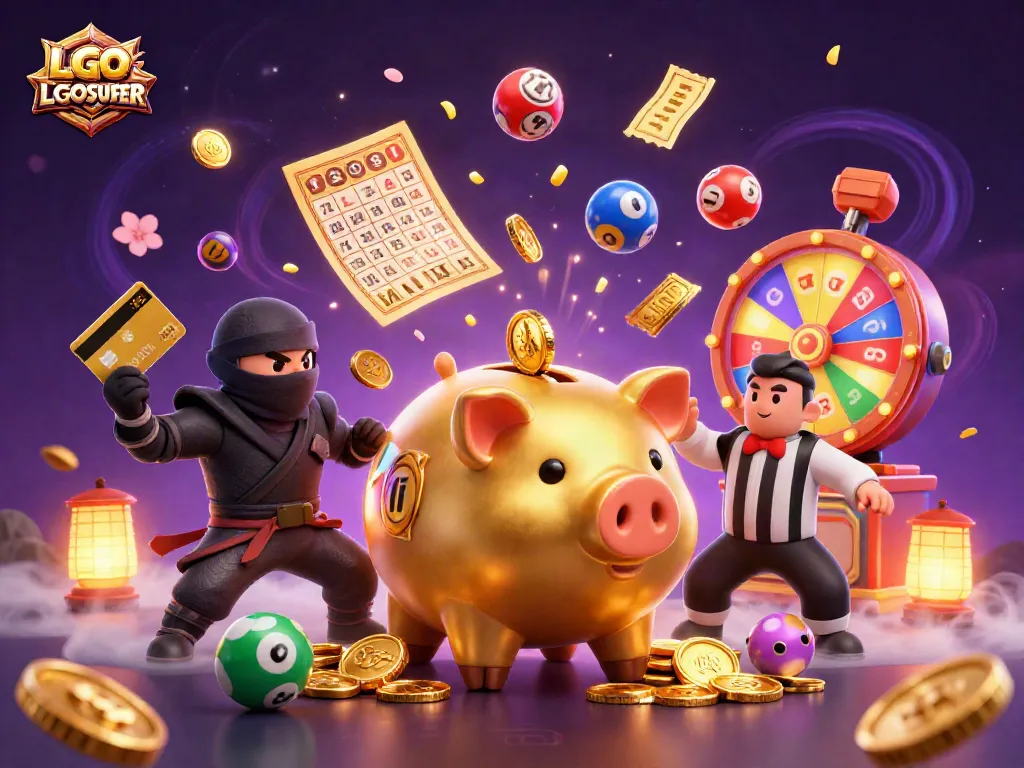 Engage in exciting lottery gaming with LGOSUPER featuring dynamic characters and vibrant elements.