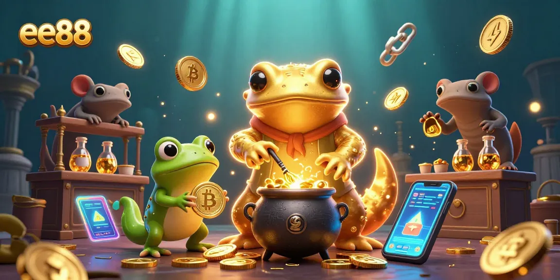 Experience the magic of ee88 as a golden salamander alchemist transforms metals into gold coins in this vibrant casino scene.