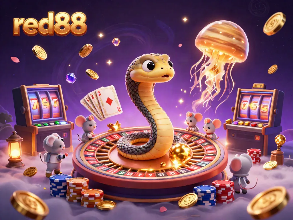 Experience thrilling gameplay at red88 with a vibrant 3D casino scene featuring unique characters!