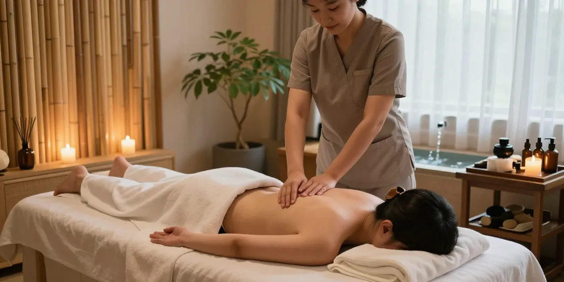 Relaxing 김포출장마사지 session in a serene spa environment with calming decor and soothing elements.
