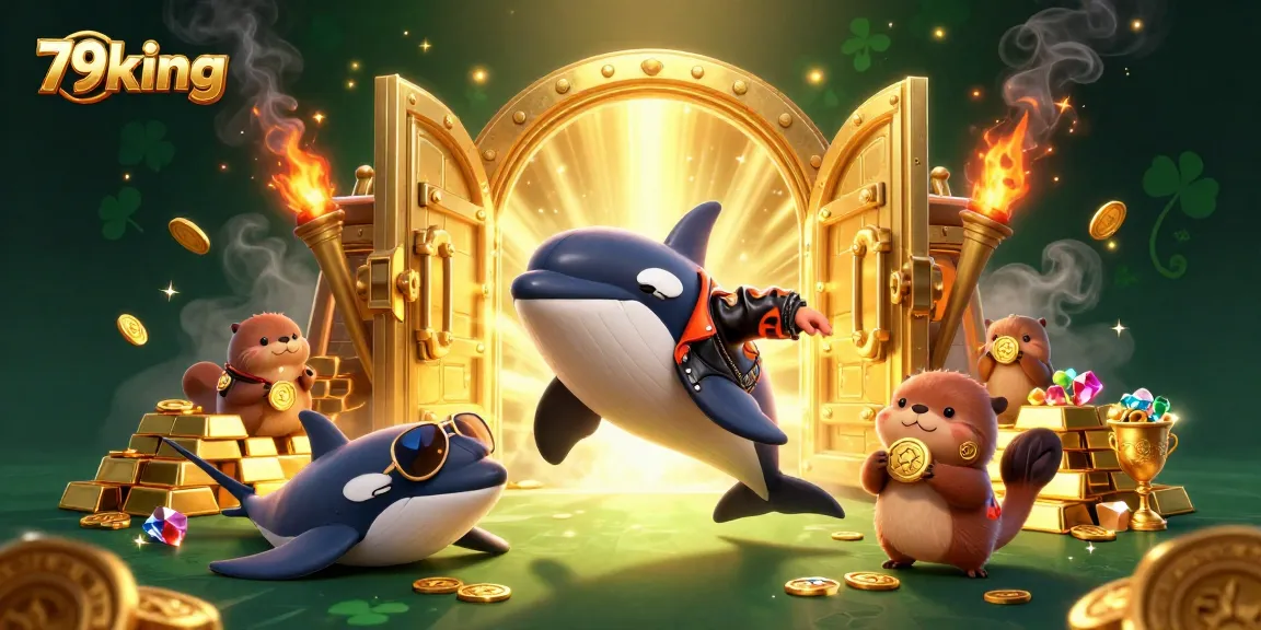 Experience thrilling action at 79king with vibrant sea creatures amidst golden treasures in an engaging casino scene.