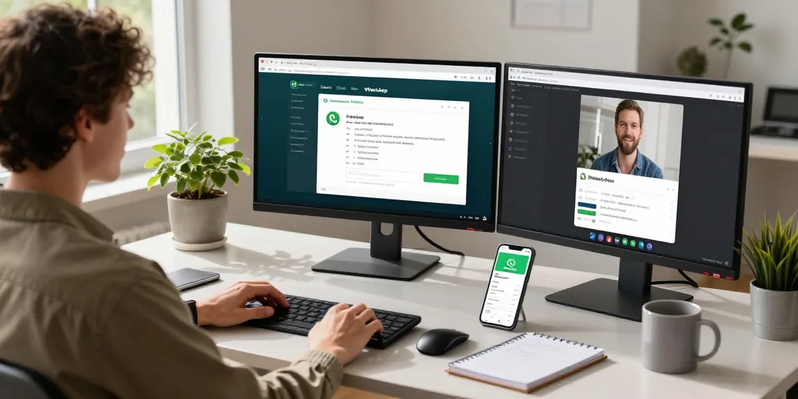 Using WhatsApp電腦版 on a modern workspace for effective communication