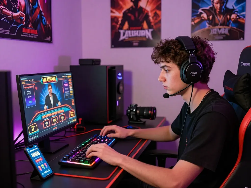 Exciting online gaming experience at MM88 with player engaged in live casino action.