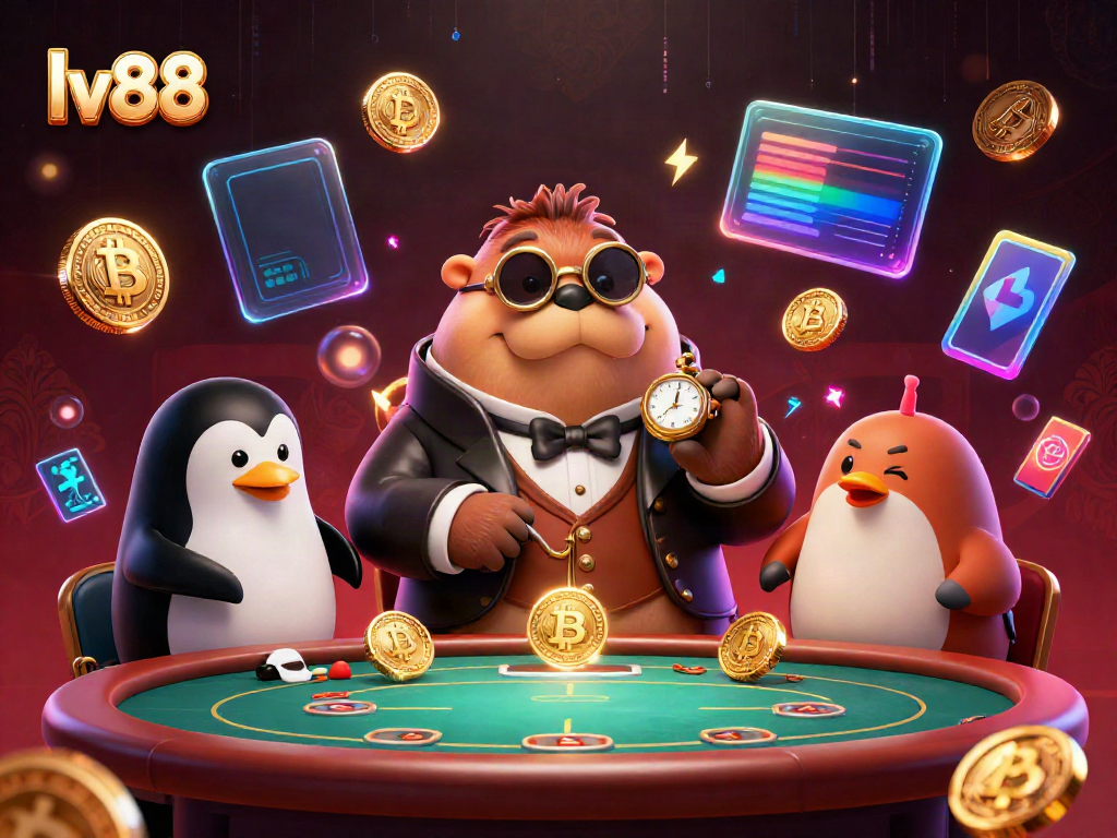 Players enjoy sophisticated gambling at lv88 with whimsical underwater characters and crypto elements.