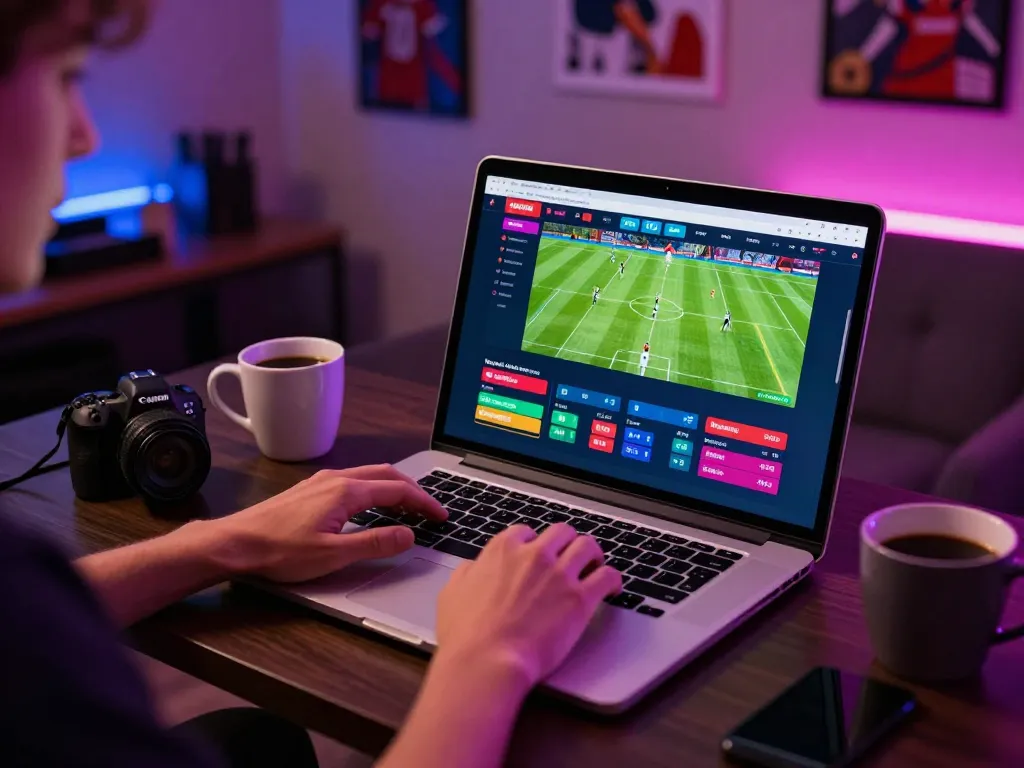 Person engaging in live sports betting on keobongda100 with dynamic odds displayed on screen.