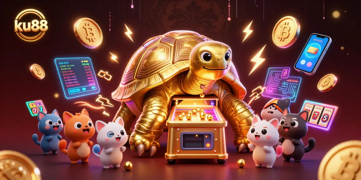 ku88 casino fun depicted with a golden tortoise pinball and vibrant gaming elements