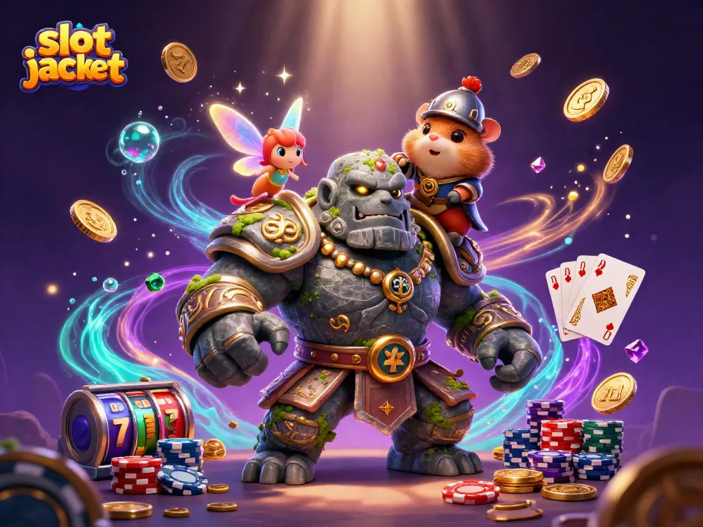 Experience thrilling action with slot jackpot in a vibrant casino fantasy scene.