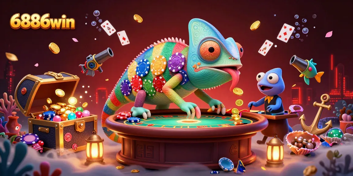 Players enjoy the thrilling 6886win experience, capturing golden coins in a vibrant casino world.