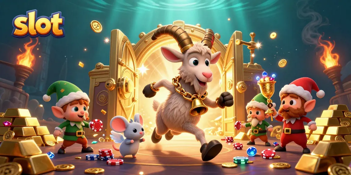Slot yang seru menampilkan karakter kasino 3D melawan koboi surgawi, mencuri chip poker dengan gemerlap koin emas.