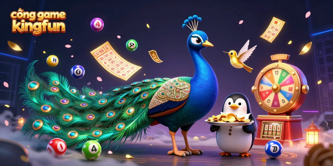 Experience the excitement of cổng game kingfun with a dazzling 3D casino illustration featuring vibrant gaming elements.